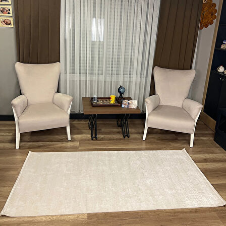 Hoom Rugs Aria 1124 Krem Pamuk Tabanlı Modern Halı