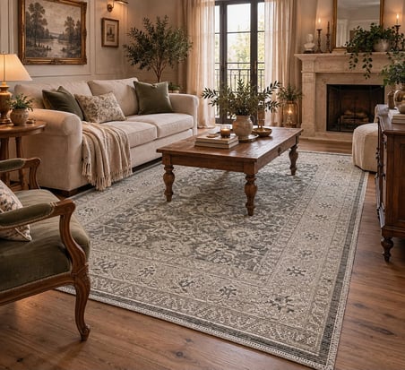 Luxess Halı Alpaca 1191 Kahve Eskitme Desenli Makine Halısı