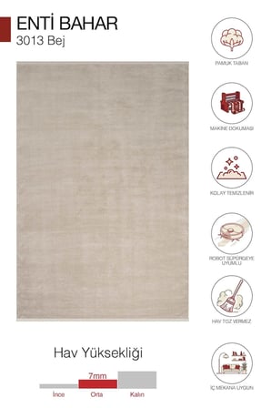 Hoom Rugs Bahar 3013 Bej Modern Akrilik Halı