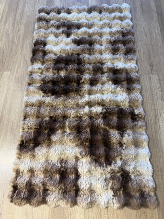 Hoom Rugs Rabbit 420 Multi Kahve Çift Renkli Peluş Halı