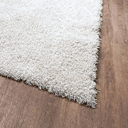 Hoom Rugs Flora Beyaz İthal Shaggy Halı