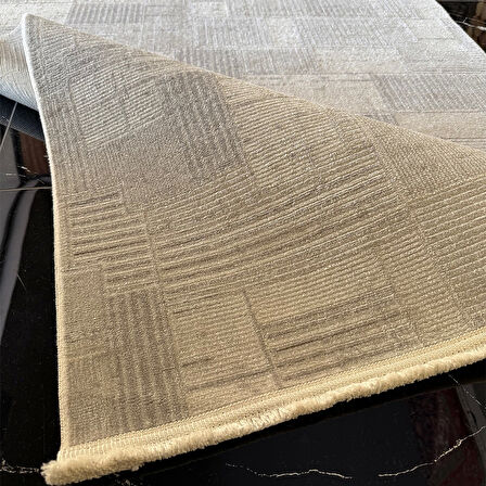 Hoom Rugs İpek 1134 Gri Akrilik Pamuk Taban Keçeleşmeyen Halı