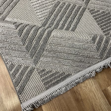 Hoom Rugs Vega S5505A Açık Gri Hav Toz Vermez Hasır Dokuma Modern Makine Halısı
