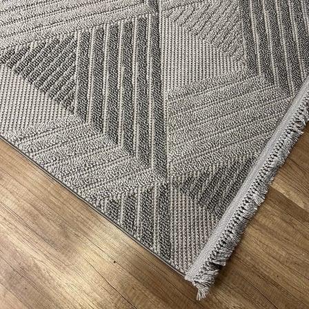 Hoom Rugs Vega S5505A Açık Gri Hav Toz Vermez Hasır Dokuma Modern Makine Halısı