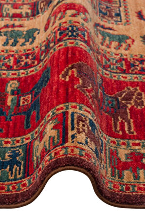 Hoom Rugs Cadis KDM 08 Red Yeni Zelanda Yünü El Emeği Kara Tezgah Halısı