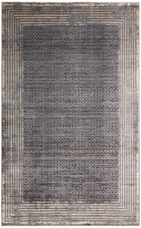 Hoom Rugs Bomonti MHL 01 Antrasit Gold Viskon & Akrilik Modern Salon Halısı