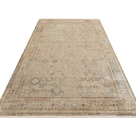 Eko Halı Babil BBL 03 Beige Eskitme Desenli Salon Halısı