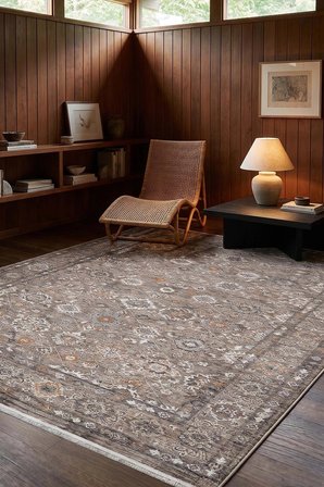 Hoom Rugs Otantik 2606 Gri Vintage Desenli Salon Halısı