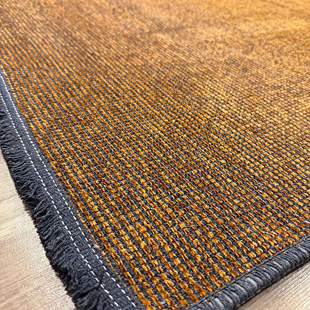 Hoom Rugs Kilim Turuncu Kaymaz Tabanlı Yıkanabilir Düz Renk Halı