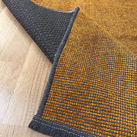 Hoom Rugs Kilim Turuncu Kaymaz Tabanlı Yıkanabilir Düz Renk Halı