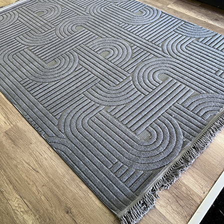 Hoom Rugs Design 1090 Antrasit Yumuşak Dokulu İskandinav Halı