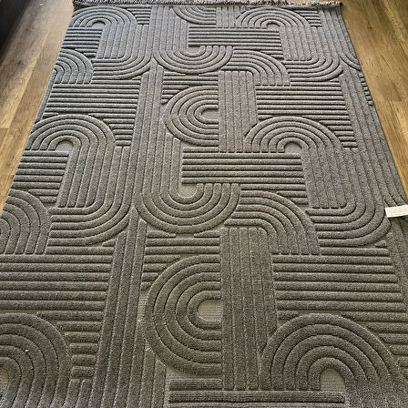 Hoom Rugs Design 1090 Antrasit Yumuşak Dokulu İskandinav Halı