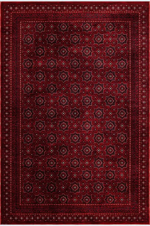 Hoom Rugs Ahlat 2304 Kırmızı Siyah Anadolu Desenli Antialerjik Salon Oturma Odası Halısı