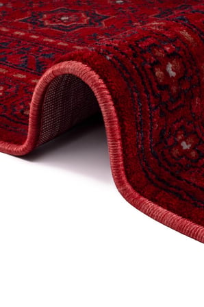 Hoom Rugs Ahlat 2304 Kırmızı Siyah Anadolu Desenli Antialerjik Salon Oturma Odası Halısı