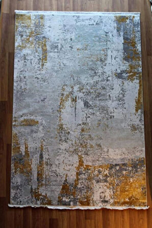 Sanat Halı Doku 1091 Gri Hardal Modern Halı