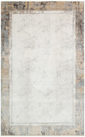 Hoom Rugs Bomonti MHL 03 Cream Antrasit Viskon & Akrilik Modern Salon Halısı