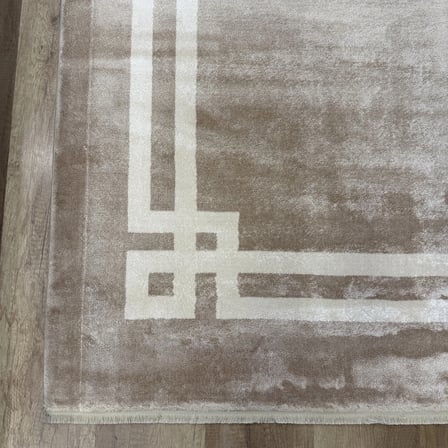 Hoom Rugs York 204 Krem Bej Çerçeveli Modern Salon Halısı