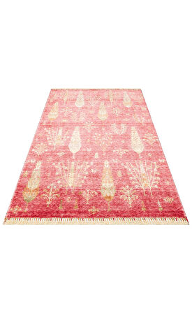 Hoom Rugs Nepal ZR 08 Bambu Viskon Kırmızı Sonbahar Uşak Desenli Halı