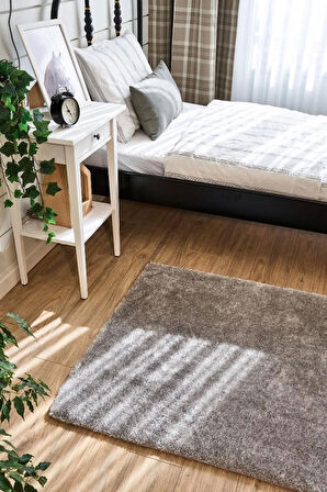 Apex Halı Gri Peluş Dokulu Kaydırmaz Dekoratif Halı