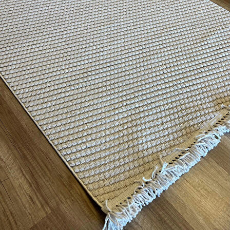 Hoom Rugs Dizayn 1063 Bej Yumuşak Dokulu Desensiz İskandinav Halı