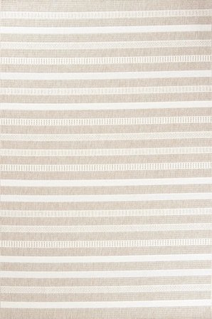 Hoom Rugs Lora 3201 Bej Çizgili Pamuk Taban Hav Toz Vermez Sisal Halı