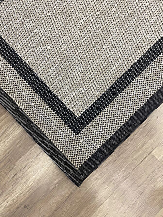 Hoom Rugs 1149 Bej Siyah Sisal Plus Jüt Halı