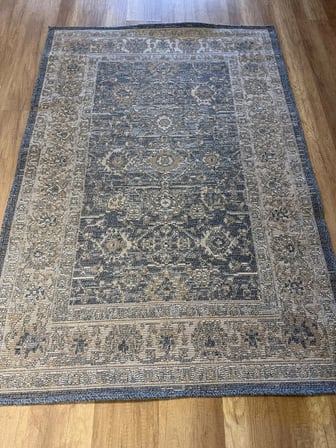 Luxess Halı Alpaca 1191 Mavi Eskitme Desenli Makine Halısı