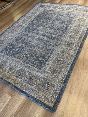 Luxess Halı Alpaca 1191 Mavi Eskitme Desenli Makine Halısı