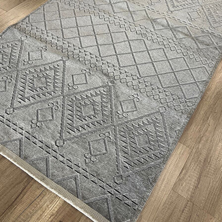 Hoom Rugs Fresh Cool 405 Yıkanabilir Gri Modern Halı