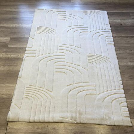 Hoom Rugs Zümrüt Bej Yıkanabilir Kaymaz Halı