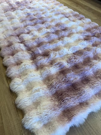 Hoom Rugs Rabbit 420 Multi Lila Çift Renkli Peluş Halı
