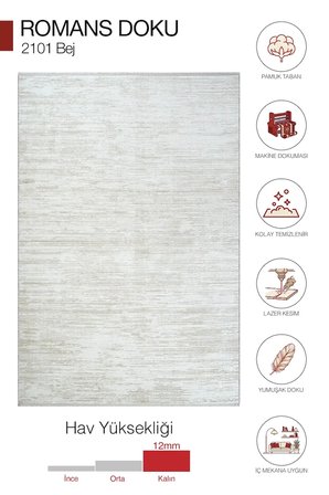 Hoom Rugs Doku 2101 Bej Modern Salon Halısı