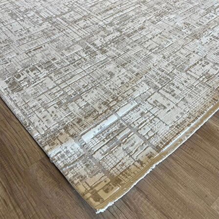 İpek Mekik Halı Gordion 16151 Krem Bej Modern Salon Halısı