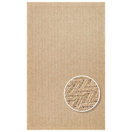 Hoom Rugs Naturel 05 Jüt Görünümlü Suya Dayanıklı Sisal Halı