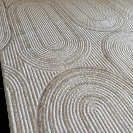 Hoom Rugs İpek 1133 Vizon Akrilik Pamuk Taban Keçeleşmeyen Halı