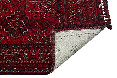 Hoom Rugs Afgan AFG 05 Red Antibakteriyel Kaymaz Tabanlı Dekoratif Kilim