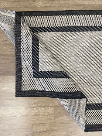 Hoom Rugs 1149 Bej Siyah Sisal Plus Jüt Halı