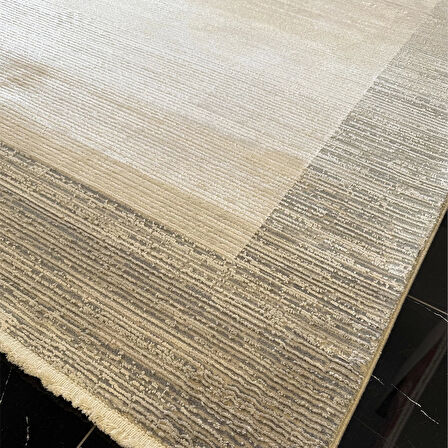 Hoom Rugs Olympıa PLZ 202 Krem Gri Modern Salon Halısı