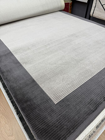 Hoom Rugs Elegant 10505 Gri Antrasit Bambu & Viskon 10 mm Hav Modern Salon Halısı