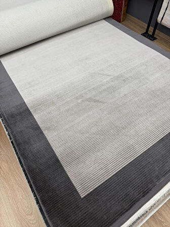 Hoom Rugs Elegant 10505 Gri Antrasit Bambu & Viskon 10 mm Hav Modern Salon Halısı