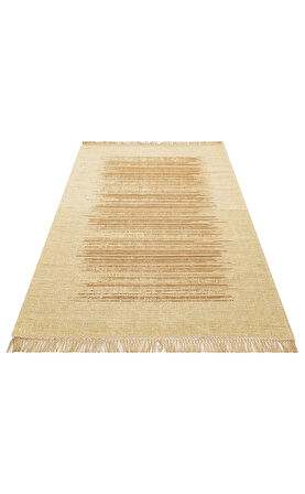Hoom Rugs Bronx BRN 02 Natural Beige Hasır Görünümlü Kaymaz Tabanlı Dekoratif Kilim