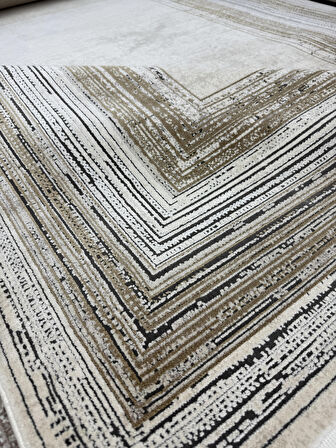 Hoom Rugs Elegant 10511 Krem Gold Bambu & Viskon 10 mm Hav Modern Salon Halısı