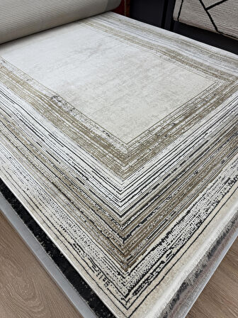 Hoom Rugs Elegant 10511 Krem Gold Bambu & Viskon 10 mm Hav Modern Salon Halısı