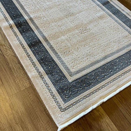 Hoom Rugs Valeria 1074 Gri Mikrofiber Tozumaz Modern Halı