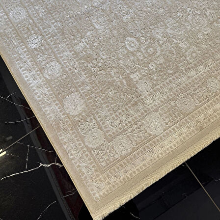 Hoom Rugs Woolly 4128 Açık Bej Modern Salon Halısı