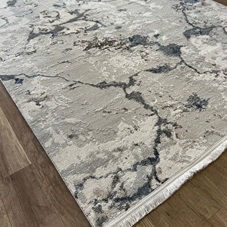 İpek La Vida 8404 A Gri Mavi Modern Salon Halısı