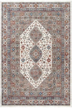 Hoom Rugs Otantik 2602 Renkli Vintage Desenli Salon Halısı