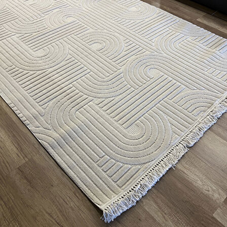 Hoom Rugs Design 1090 Bej Yumuşak Dokusuz İskandinav Halı