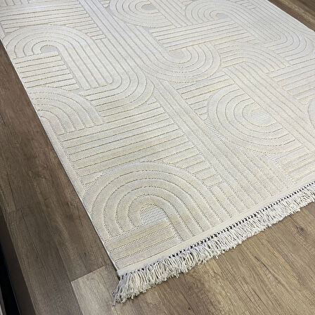 Hoom Rugs Design 1090 Bej Yumuşak Dokusuz İskandinav Halı