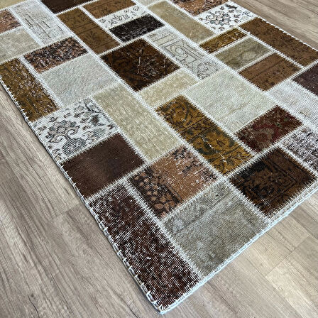 Hoom Rugs Patchwork Kahve Kutulu El Dokuma Kilim